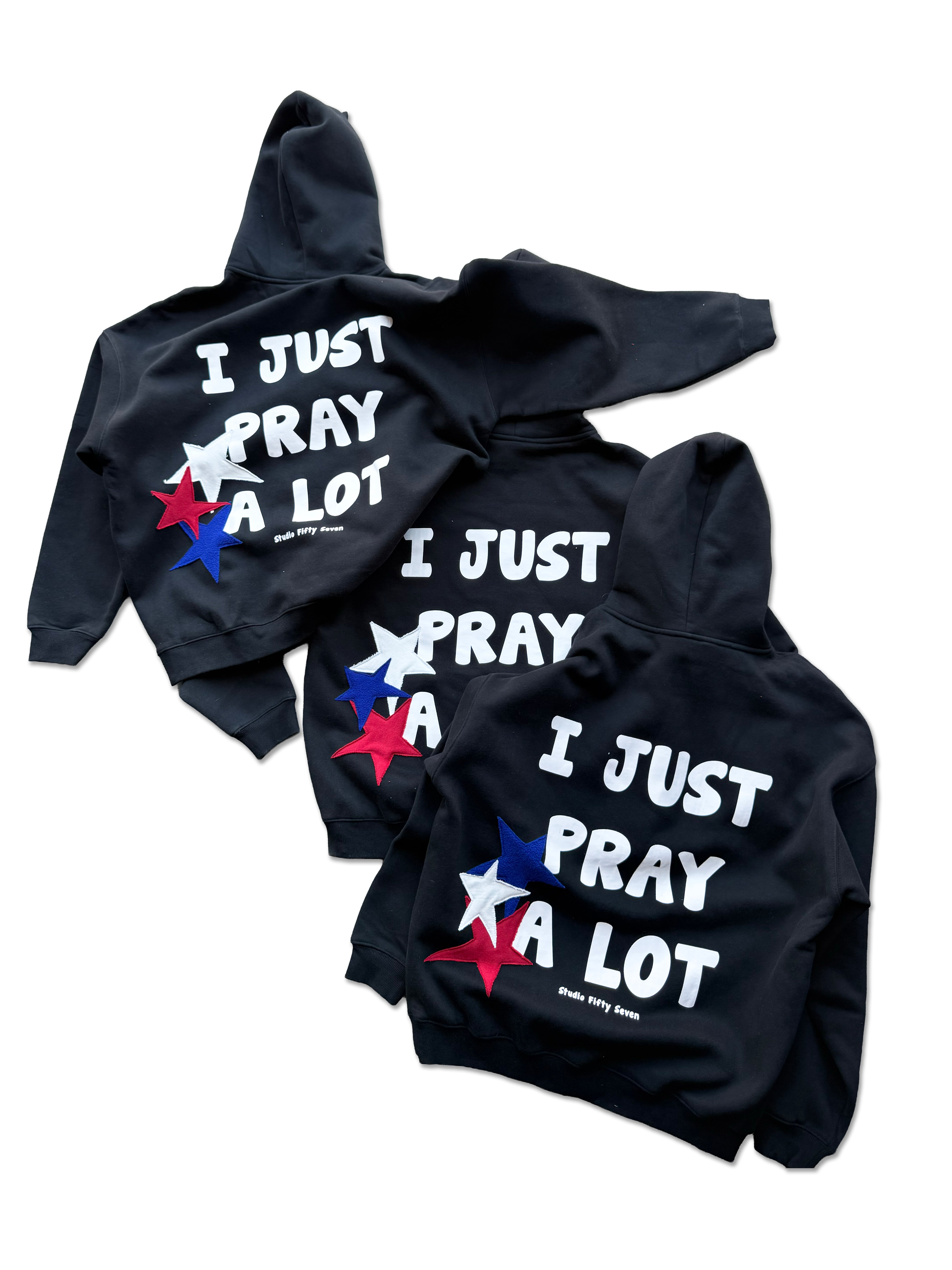 PRAY A LOT STAR PATCH HOODIE