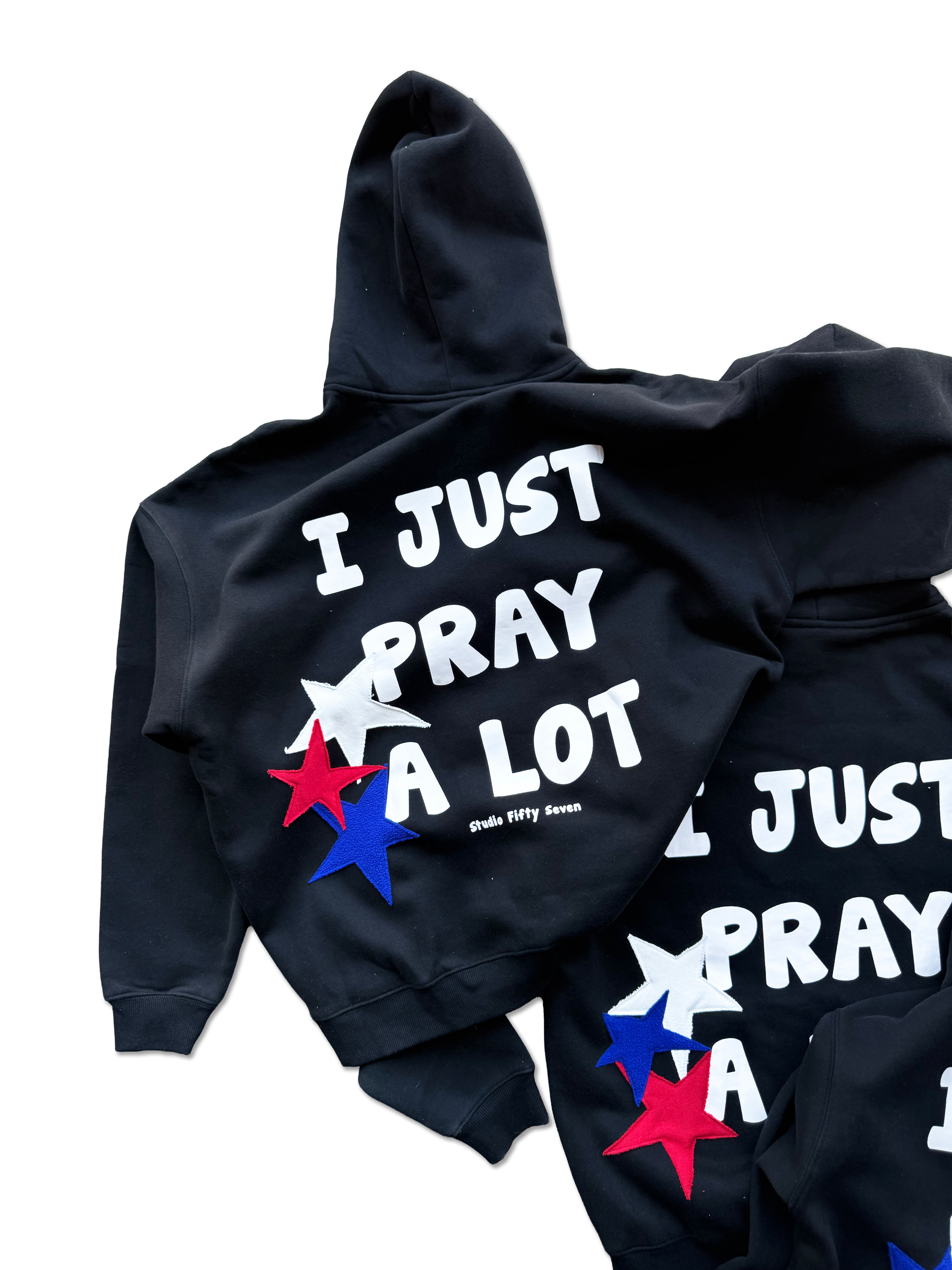PRAY A LOT STAR PATCH HOODIE