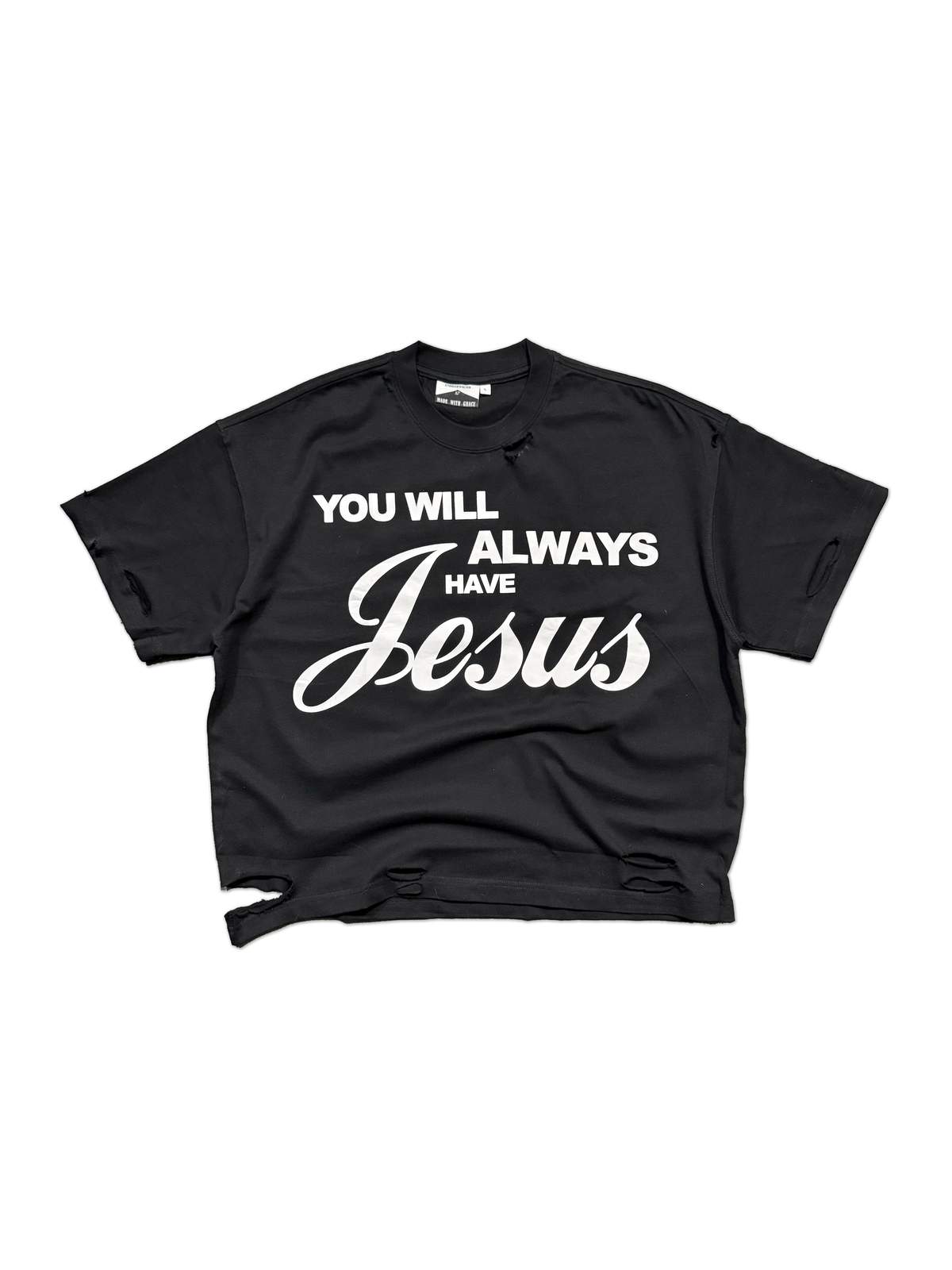 THRASHED ALWAYS JESUS TEE (BLACK)